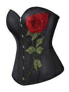 Women's Rose Embroidery Bandeau Shapewear Top, New Year Party, Valentine's Day, Holiday Tops, Corset Top, Easter Dress, Women Halloween Costume