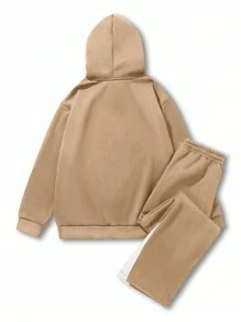 Manfinity EMRG Conjunto de dos piezas: sudadera con capucha y cordón y pantalón de chándal para hombre