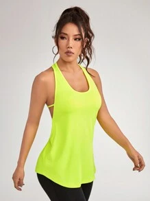 Core Rhythm 字母图案短款运动 T 恤（不含健身背心） - 綠色 - 查看 2