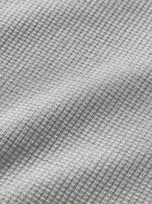 Manfinity Homme Men's Solid Color Short Sleeve Textured Fabric T-Shirt - Grey - View 3