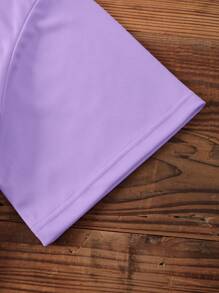 INAWLY T-shirt À Manches Courtes Pour Femmes Grandes Tailles Imprimé De Papillon Et De Marguerite - Parme - Voir 5