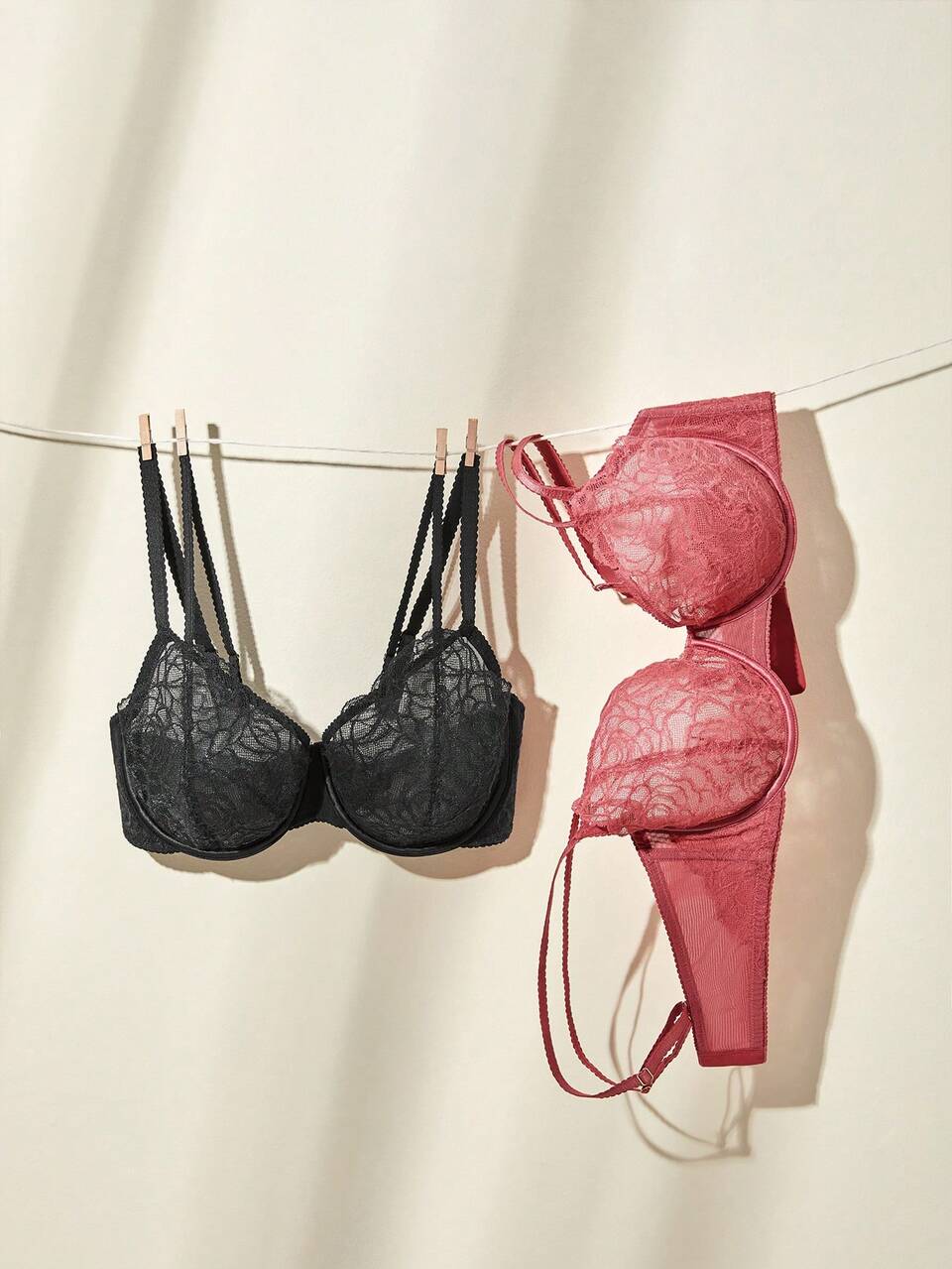 Lingerie Strappy Unlined Lace Mesh Push Up Sexy Bra
