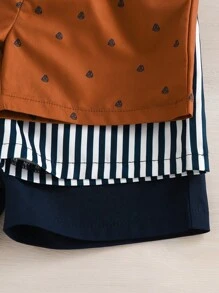 Souflis Souflis 嬰兒男童條紋短褲,休閒街頭服飾,多件套裝 - 彩色 - 查看 5