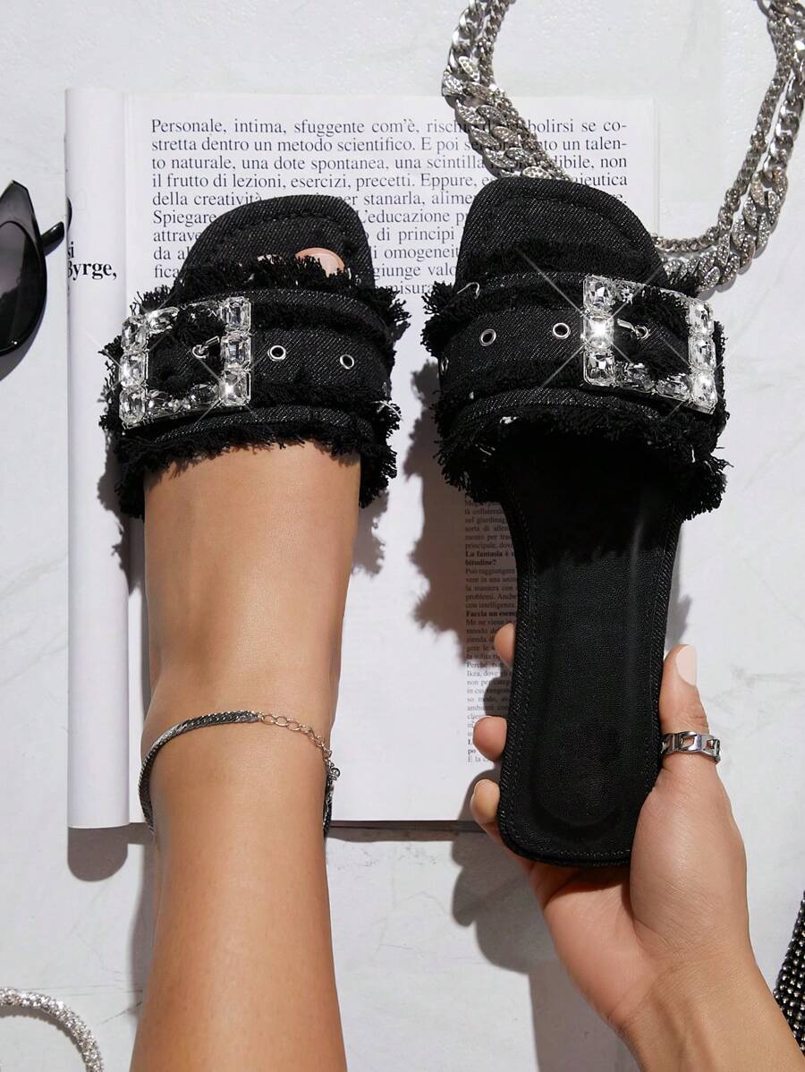 SHUZIA Women's Flat Sandals Valentine Gifts Summer Shoes Valentines Spring Shoes - Black - View 1