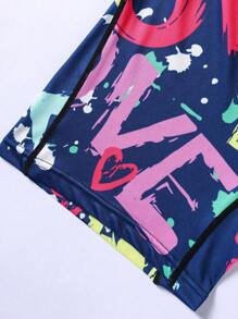 Men's Boxer Briefs With Letter Print - Blue - View 5