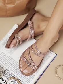 SHUZIA Women'S Flat Sandals - Rose Gold - View 1