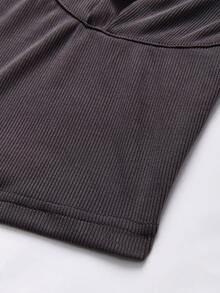 SHEIN Unity Của phụ nữ Màu thuần Dây Dây đeo Không tay Áo - Xám - Xem 5