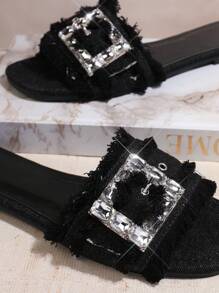 SHUZIA Women's Flat Sandals Valentine Gifts Summer Shoes Valentines Spring Shoes - Black - View 4