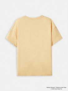 Marilyn Monroe X SHEIN Graphic Drop Shoulder T-Shirt - Khaki - View 2