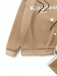 Manfinity EMRG Conjunto de dos piezas: sudadera con capucha y cordón y pantalón de chándal para hombre