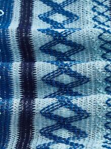 SHEIN ICON Geo Print Twist Front Tube Crop Women Top - Blue - View 4