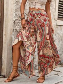 Breezaya Paisley Pattern Wide Leg Pants