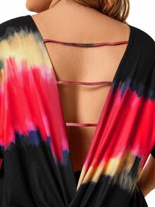 LONESS 大尺碼女性寬鬆扎染t恤 - 彩色 - 查看 3