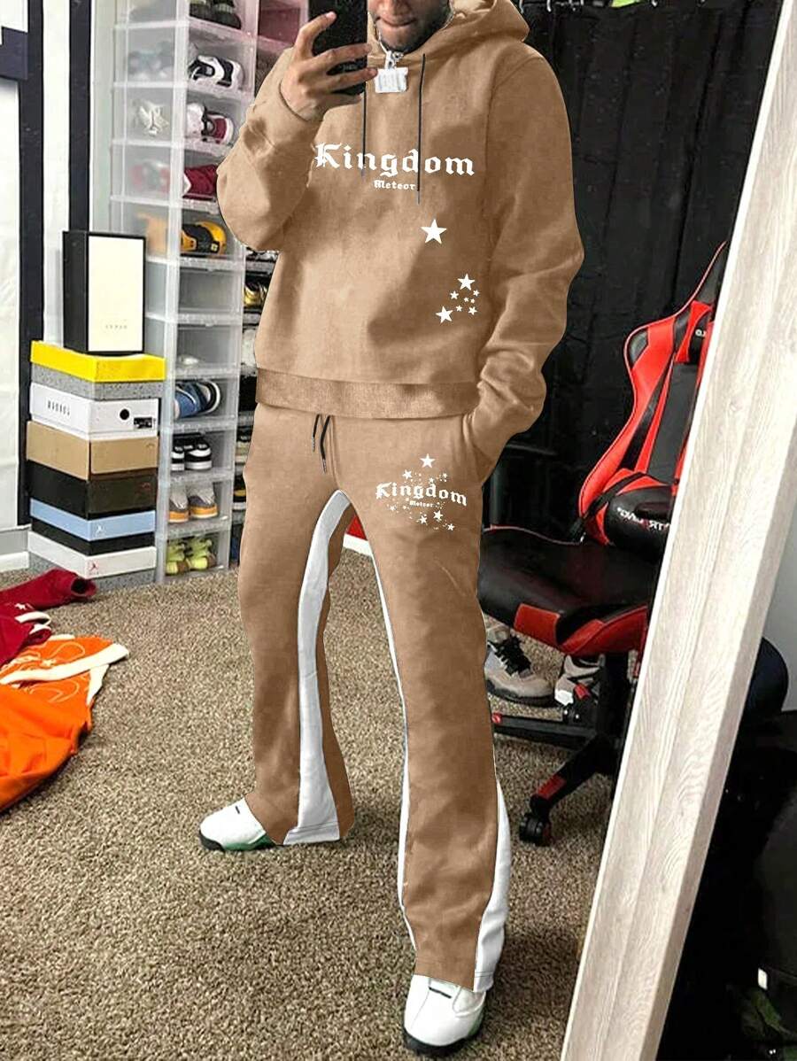 Manfinity EMRG Conjunto de dos piezas: sudadera con capucha y cordón y pantalón de chándal para hombre