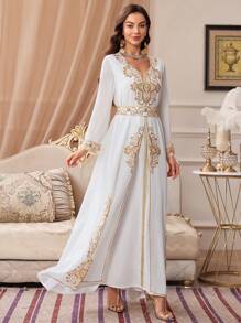 Solessence 女士长袖珍珠装饰仿连衣裙，端庄 - 白色 - 查看 7