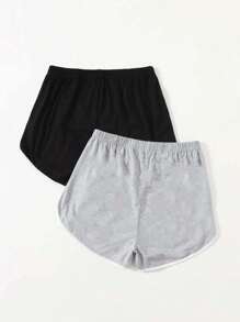 SHEIN EZwear 4入組/套海豚印花運動短褲套裝 - 彩色 - 查看 3