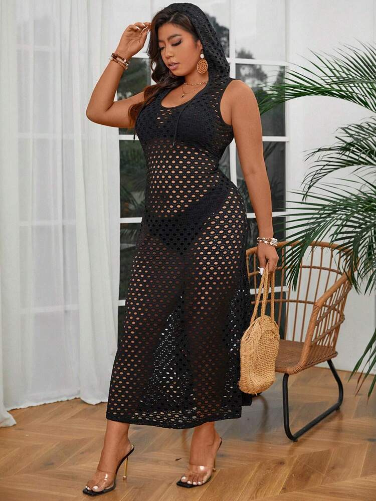 Plus Size Women's Hollow Out Sleeveless Dress