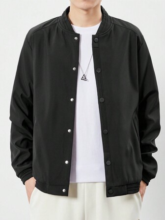 Men's Baseball Collar Jacket For Spring And Autumn