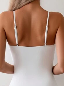 Swim Vcay Women One-Pieces Memotong Ruched Plain - Putih - View 7