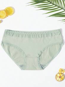 Teen Girl Solid Color Sweet Lace Trimmed Triangle Panties - Multicolor - View 6