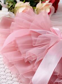 Babymeisje mesh tutu rok en roze bloem hoofdband set, perfect voor pasgeboren fotografie