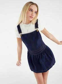 Forever 21 Women's Suspender Dress - Blue - View 4