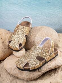 Sandalias Planas Cómodas, De Moda, Versátiles, Ligeras Y Duraderas Para Niños, Adecuadas Para Uso Diario Y Al Aire Libre - Dorado - Ver 4