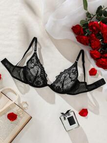 SHEIN Brasier De Encaje De Lencería Para Mujer