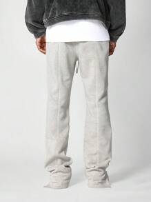 SUMWON Drawstring Relaxed Fit Athletic Sweatpants Jogger Style Loungewear Bottom Elastic Ankle Casual Gym Fitness Running Training Fall Winter Sweat Pants Comfortable - Light Grey - View 6