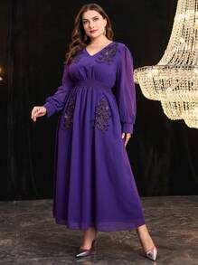 Modelyn Women's Plus Size Purple Dress - Purple - View 5