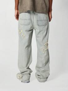 SUMWON Loose Fit Baggy Jeans With Applique