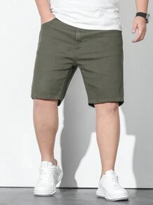 Manfinity Homme Nam Kích thước lớn Quần short Denim - xanh quân đội - Xem 6