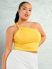 SHEIN BAE Yellow Top Spring Break Cheap Clothes Summer Clothes Summer Tops Halter Top Women Tank Tops - Yellow - View 6