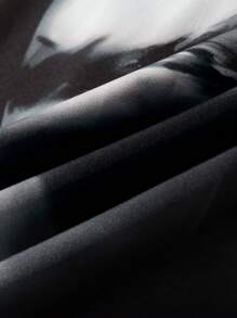 ROMWE MEN Street Life Men's Short Sleeve Shirt With Blurred Portrait Print, Suitable For Spring And Summer - Multicolor - View 5