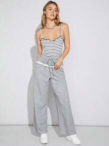 SHEIN EZwear 灰色針織女士運動褲 - 灰色 - 查看 3