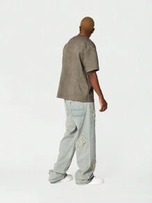 SUMWON Loose Fit Baggy Jeans With Applique