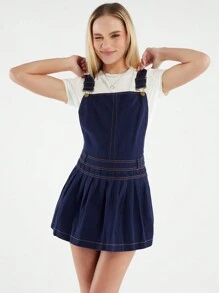 Forever 21 Women's Suspender Dress - Blue - View 6