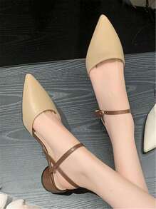 Tacones de punta con tacón escultural de talón abierto - Albaricoque - Ver 4