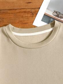 INAWLY Plus Size Women's Heart Printed Round Neck Sweatshirt Graduation,Back To School Outfits,Graduation,Teacher Outfits For Women,Back To School - Khaki - View 6