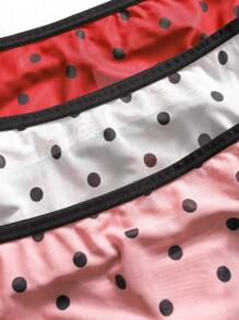Women's Polka Dot Sexy Underwear, Pack Of 3 - Multicolor - View 5