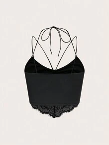 SHEIN Unity Top A Canotta Scavato Con Cuciture In Pizzo Da Donna