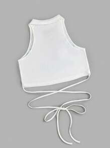 SHEIN EZwear Plus Size Basketball & Letter Print Tank Top For Summer-White - White - View 2