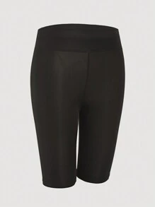 少女黑色弹力腰带百慕大短裤，百慕大短裤/打底裤 - 黑色 - 查看 6