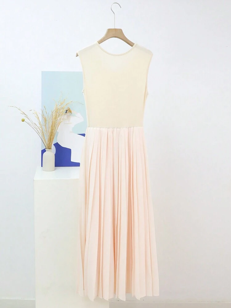 Women's Bowknot Decorated Pleated Dress Sundress,Fall Dress Long Sleeve Dress