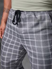 Manfinity Homme Nam Kẻ sọc Dệt Quần Chạy bộ - Xám - Xem 7