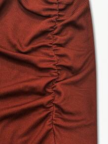 Chiquease Women's Pleated Fish Tail Skirt - Brown - View 3