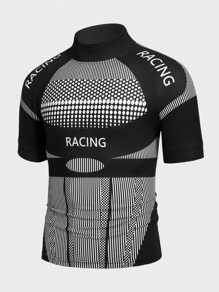 Manfinity Fever City Camiseta Estilo Motociclista Para Hombre Con Mangas Raglán - Negro - Ver 1