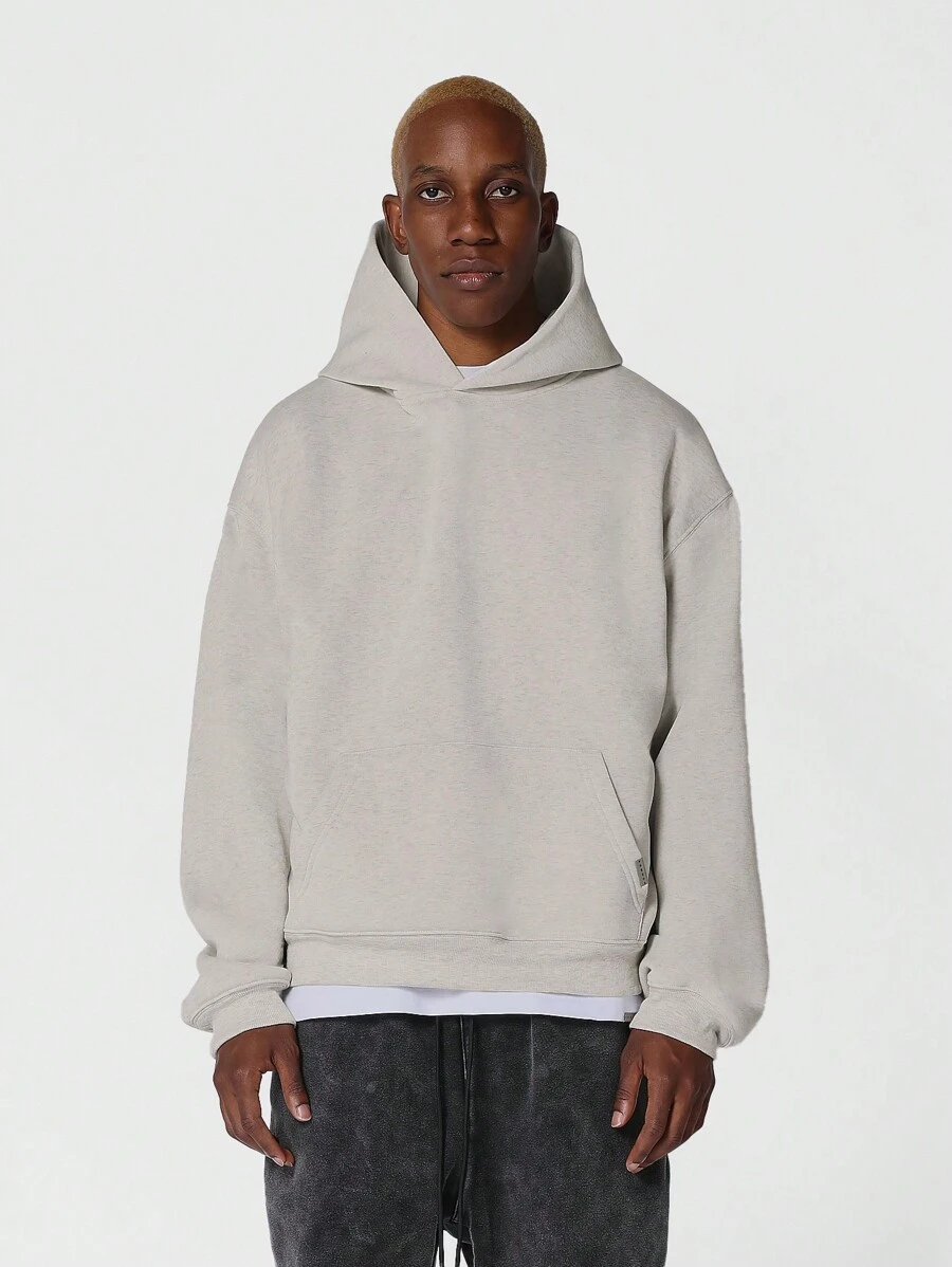 SUMWON Regular Fit Essential Overhead Hoodie - Light Grey - View 1