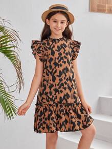 Robe Décontractée Sans Manches Tissée Pour Fille Avec Motif Imprimé Partout - Multicolore - Voir 3