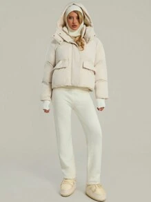 MUSERA Chaqueta Corta Con Capucha Tipo Puffer - Albaricoque - Ver 3